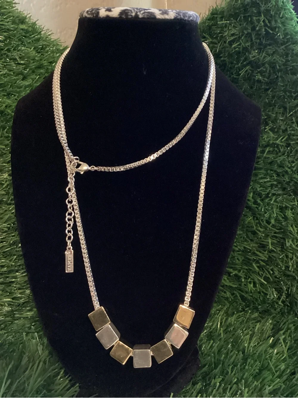 Napier gold/Silver Tone Geometric Square Pendant Necklace - Women Jewelry